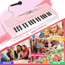M SANMERSEN Kids Piano Keyboard with Microphone 37 Keys Portable Electronic Keyboards for Beginners Musical Toy for 3/4/5/6 Year Old Girls Boys, Pink by TinyTreasures Baby Boutique