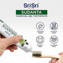 Sri Sri Tattva Sudanta Charcoal Toothpaste Gel – SLS, Fluoride Free Herbal Toothpaste with Neem & Ayurvedic Herbs – Natural Teeth Whitening, Fresh Breath, Oral & Gum Health – 100g Tube (Pack of 3) by CozyNest Decor