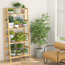 Homykic Bamboo Bookshelf 4-Tier Ladder Shelf, 49.2” Freestanding Open Bookcase Book Shelf Bathroom Storage Shelf Unit Plant Stand for Small Space, Bedroom, Living Room, Home Office, Natural by CozyNest Decor