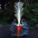 Elephant Statue Solar Garden Decor,Resin Elephant Statue and Colour Changing Optical Fiber Solar Lights,Outdoor Decor for Balcony, Garden, Patio, Yard, Lawn, Gifts for Mom Grandma by GreenHaven Gardens