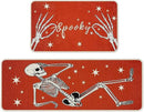 Halloween Kitchen Mat Set of 2, Spooky Skeleton Gothic Halloween Kitchen Decor, Halloween Rug for Floor, Indoor Spooky Home Decor with Non-Slip Backing,17 x 29 Inch & 17 x 47 Inch by CozyNest Decor