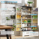 72" Farmhouse Kitchen Pantry Cabinet with Drawer, Tall Storage Cabinet with 2 Barn Doors and Shelves, Versatile Large Rustic Cupboard for Dining Room, Bathroom, Living Room, Laudry, White by CozyNest Decor