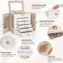 AKOZLIN 6-Tier Jewelry Box Lockable Leather Jewelry Storage Case with 5 Drawers for Women Girls Ring Necklace Earring Bracelet Holder Organizer with Mirror by TinyTreasures Baby Boutique
