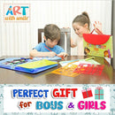 Drawing Stencils Set for Kids (55 Piece) - Arts and Crafts Set for Girls & Boys - Christmas & Birthday Gifts for Kids 4 5 6 7 8 9+ Year Old - Ideal Creativity Kit & Travel Activity with 300+ Shapes by TinyTreasures Baby Boutique