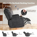 Rocker Swivel Recliner Chair for Adults, Overstuffed Large Manual Recliner Glider with Massage and Heat, Comfy Soft Fabric Living Room Reclining Sofa Chair (Black Fabric) by CozyNest Decor