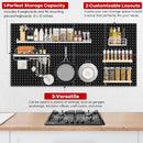 Pegboard Panels 8 Packs Metal Black, Heavy Duty Steel Peg Boards Wall Tool Organizer with Screw for Garage, Tool Storage, Office Organization, Craft Room, Kitchen by GreenHaven Gardens