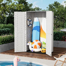 ZZM Resin Outdoor Storage Shed, 67 Cu.ft Vertical Resin Tool 4x6 FT Cabinet w/o Shelf for Garden, Patio, Backyard, All-Weather Outdoor Plastic Storage Clearance, Lockable with Floor (Light-White) by GreenHaven Gardens