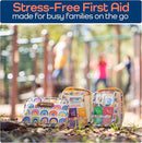 KeepGoing Travel First Aid Kit for Kids – 130 Pc. for Car, Home, Purse, Diaper Bag & Backpack with Latex-Free Bandages - Mini First Aid Kit Travel Size TSA-Approved by TinyTreasures Baby Boutique