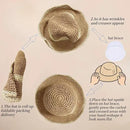 Floppy Big Beach Straw Hats for Women Foldable Summer Wide Brim Packable Sun Hat Womens Travel Straw Fedora Hat by GreenHaven Gardens