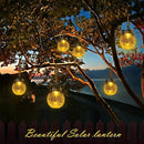 DBF Solar Lanterns Outdoor Waterproof, 2 Pack Hanging Solar Lights Outdoor, LED Cracked Glass Ball Globe Lantern Garden Decor for Patio Backyard Pathway Tree Porch Fence Events (Amber Warm & RGB) by GreenHaven Gardens