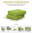 Patio Chair Cushions 18.5 X 16 X 4 Inch Waterproof Outdoor Seat Cushions for Patio Furniture, Outdoor Sofa Couch Pads with Ties & Handle, Set of 2, Grass Green by GreenHaven Gardens