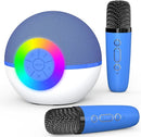 Mgaolo Mini Karaoke Machine for Kids Adults,Portable Bluetooth Speaker with 2 Wireless Microphones,Gift Toys with MP3 Player for Boys Girls 3-12 Year Old Birthday Family Home Party Present (Blue) by TinyTreasures Baby Boutique
