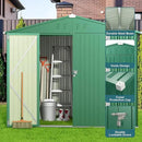 Gizoon Outdoor Storage Shed 8 x 6 FT, Galvanized Metal Garden Shed with Double Lockable Doors, Outdoor Storage Clearance for Backyard Patio Lawn-Green by GreenHaven Gardens
