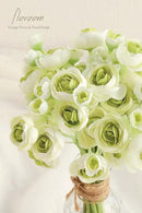 Floroom Ranunculus Artificial Flowers 18 Pcs Green Faux Silk Mini Ranunculus Bulk Fake Wedding Filler Flowers for DIY Bouquets, Centerpieces, Bridal Shower Decorations & Arrangements by CozyNest Decor