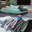 MOON PARK Pregnancy Pillows for Sleeping - U Shaped Full Body Maternity Pillow with Removable Cover - Support for Back, Legs, Belly, HIPS - 57 Inch - Turqouise - Cooling Cover by TinyTreasures Baby Boutique
