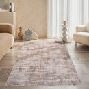 Area Rug for Living Room: 3x5 Washable Neutral Abstract Modern Soft Rugs Non Slip Indoor Floor Stain Resistant Carpet for Bedroom Dining Room Office Nursery - Red Brown by TinyTreasures Baby Boutique