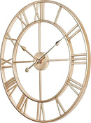 CLXEAST Champagne Gold Metal Wall Clock, Large Roman Numeral 24 Inch Wall Clocks for Living Room Decor,House Warming Gifts New Home by CozyNest Decor