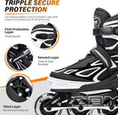 2PM SPORTS Vinal Girls Adjustable Flashing Inline Skates, All Wheels Light Up, Fun Illuminating Skates for Kids Men Adult Women and Boys by TinyTreasures Baby Boutique