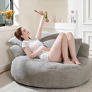 Bean Bag Chair for Adults, Comfortable Bean Bag Sofa with Back Support and Pillows, Giant Bean Bag Chairs Suitable for Living Rooms, Bedrooms and Apartments -Light Gray by TinyTreasures Baby Boutique