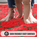 ONASAR Area Rugs for Living Room Bedroom, 5x8 Washable Fluffy Red and Dark Green Rug, Geometric Boho Soft Plush Shaggy Fuzzy Floor Carpet for Nursery Kids Girls Boys Teen Dorm Home Decor Aesthetic by TinyTreasures Baby Boutique