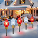 Moonflor Strawberry Jumbo C9 Christmas Pathway Lights Outdoor - 8.5FT 5 LED C9 Walkway Lights Outdoor, Christmas Decoration Outside, Christmas Lights Outdoor for Lawn Holiday Yard, Red & Pure White by GreenHaven Gardens