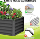 Galvanized Raised Garden Bed Outdoor, 2 Pcs 6x3x1.5FT Outdoor Large Planter Raised Beds Open Base with Safety Edge and Glove for Vegetables Flowers Ground Planter, Dark Grey by CozyNest Decor