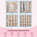 5-Layer Jewelry Box with 4 Drawers, Huge Portable Jewelry Organizer with Lock and Mirror for Women, for Necklace Ring Earring Bracelet Storage, Lockable Jewelry Case, Blue by TinyTreasures Baby Boutique