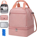 Pump Bag, Breast Pump Carrying Bags with Ice Pack & Waterproof Mat, Breast Pump Bag Compatible with Spectra S1 S2, Pumping Bags Milk Bottle Cooler for Work Travel Camping, Pink by TinyTreasures Baby Boutique