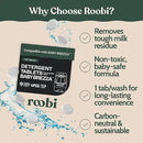 Roobi Detergent Tablets Compatible with Baby Brezza Bottle Washer Pro. Removes Milk Residue & Odor, Hypoallergenic Carbon Neutral Formula. 120 Count. by CozyNest Decor