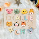 Personalize Name Puzzle for Toddler with Animal, Baby Gift for Girl and Boy 0 1 2 3 Year Old, Personalized Puzzle for Kid, 1 Year Old Kid Gifts, Customized Baby Gift, Educational Name Toy by TinyTreasures Baby Boutique