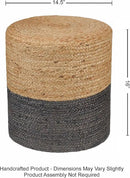 REDEARTH · Cylindrical Pouf Foot Stool Ottoman - Jute Braided Pouffe Poof Accent Sitting Footrest for Living Room, Bedroom, Nursery, Patio, Lounge - Set of 2 (14.5”x14.5”x16”; Natural Gray) by CozyNest Decor