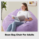 Hobestluk 4.5FT Bean Bag Chair Giant Bean Bag Chair with Filler Included Adult Bean Bag Chairs with Removable Cover for Bedroom Living Room - (Jumbo, Purple) by CozyNest Decor