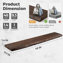 RICHFOCUS Live Edge Elm Floating Shelves - 48" W x 9.3" D Rustic Solid Wood Wall Shelves with Invisible Bracket, Wall-Mounted for Living Room, Bedroom, Kitchen Storage & Display, Set of 1, Walnut by CozyNest Decor