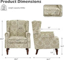 UIXE High Back Floral Accent Chairs Set of 2, Upholstered Armchair in Fabric, Retro Printed Wingback Arm Chair for Living Room, Nailhead Trim Single Sofa Bedroom Reading Seat - White by CozyNest Decor