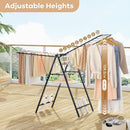APEXCHASER Foldable Clothes Drying Rack, Metal Laundry Drying Rack Collapsible, Ultra Thin Clothes Rack for Sweater Bra Towel for Indoor & Outdoor Use, Height Adjustable Gullwing Clothes Airer, Black by TinyTreasures Baby Boutique