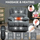 Power Lift Chair with Vibration Massage and Lumbar Heat for Elderly, Electric Recliner Chair Max 155° with Charging Ports, Blue Gray by CozyNest Decor