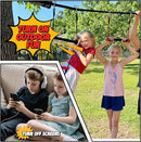 Hapfan Ninja Warrior Obstacle Course for Kids with Rickety Bridge, 50 FT Slackline Kit with Weather-Proof Obstacles, Outdoor Jungle Gym Climbing Toys for Backyard by TinyTreasures Baby Boutique