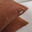 Fancy Homi 2 Packs Rust Long Lumbar Decorative Throw Pillow Covers 16x24 Inch for Couch Bed Sofa, Farmhouse Boho Home Decor, Soft Striped Corduroy Rectangle Accent Terracotta Cushion Case 40x60 cm by CozyNest Decor