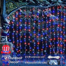 JMEXSUSS 300LED Red White and Blue Lights with Remote, 4th of July Lights Plug in, Patriots Curtain Hanging String Lights for Bedroom Wall Window Backdrop Indoor Outdoor 4th of July Decor, 9.8x9.8ft by CozyNest Decor