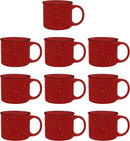 DISCOUNT PROMOS Ceramic Campfire Coffee Mugs 13 oz. Set of 10, Bulk Pack - Perfect for Tea, Espresso, Cappuccino, Hot Cocoa - Red by TinyTreasures Baby Boutique