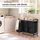 HOOBRO Laundry Sorter 3 Section, Laundry Hamper with Wheels, 3 × 11.5 Gal (43.4L), Rolling Laundry Basket, Pull-Out and Removable Oxford Fabric Bags, Greige and Black BG76XY01 by CozyNest Decor