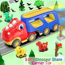 Toddler Car Toy for 2 3 4 5 Years Old, Dinosaur Transport Carrier Truck with 4 Pack Small Pull Back Dino Car, Friction Power Vehicle Christmas Birthday Gift for 18M+ Kids Boys Girls by TinyTreasures Baby Boutique