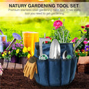 Garden Tools Set – Premium Stainless Steel Gardening Hand Tools with Solid Beechwood Handle – Gardening Kit with Rake, Shovel, Gloves, Shears, Tool Organizer – Garden Gifts for Women and Men by GreenHaven Gardens