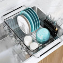 MAJALiS Dish Drying Rack in Sink - Small Dish Drainers for Kitchen Sink, Over The Sink Dish Racks with Utensil Holder, Stainless Steel Dish Rack in Sink, Black by CozyNest Decor