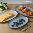 famiware Serving Platter, Oval 15.59/14.3/12.9inch Serving Dishes for Entertaining, Serving Bowls, Reactive Glaze, Stoneware Serving Trays for Party, Food, Turkey, Cheese, Ocean Series, Blue by CozyNest Decor