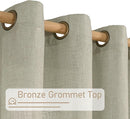 LAMIT 95 Inches Long Sheer Linen Curtains for Living Room 2 Panels, Light Filtering Country Rustic Drapes Farmhouse Window Treatment with Bronze Grommet for Bedroom, Sage Grey, 52 x 95 Inch by CozyNest Decor