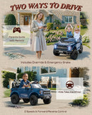 Licensed Ford F-150 Raptor 2 Seater Ride on Car for Kids, 24 Volt Ride on Toys for Boys w/Remote Control, Kids Electric Car w/LED Lights, Bluetooth, Truck Bed Storage, Soft Start (Blue) by TinyTreasures Baby Boutique