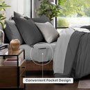 Monbix King Size Comforter Set, Dark Grey King Size Bed Set Reversible 7 Pieces, Cationic Dyeing Bed in a Bag with Comforter, Sheets, Pillowcases & Shams by CozyNest Decor