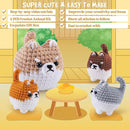 Crochet Kit for Beginners- 4 PCS Fat Shiba Inu Crochet Kits for Adults, 4PCS Corgi Dog Crochet Animal Kit with Step-by-Step Video Tutorials, Yarn, Crochet Hook, Instructions DIY Knitting Kit by TinyTreasures Baby Boutique