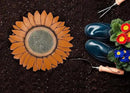 NAT & Jules Sunflower Shaped Dimensional Indoor Outdoor 12 inch Cast Resin Decorative Garden Stepping Stone, Patio, Walkway Sculpture Yard Art, Orange by CozyNest Decor